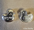 1/2 Troy Oz Hand Poured 999 Silver Bullion "Ducky" w/ Bail by YPS Yeager's