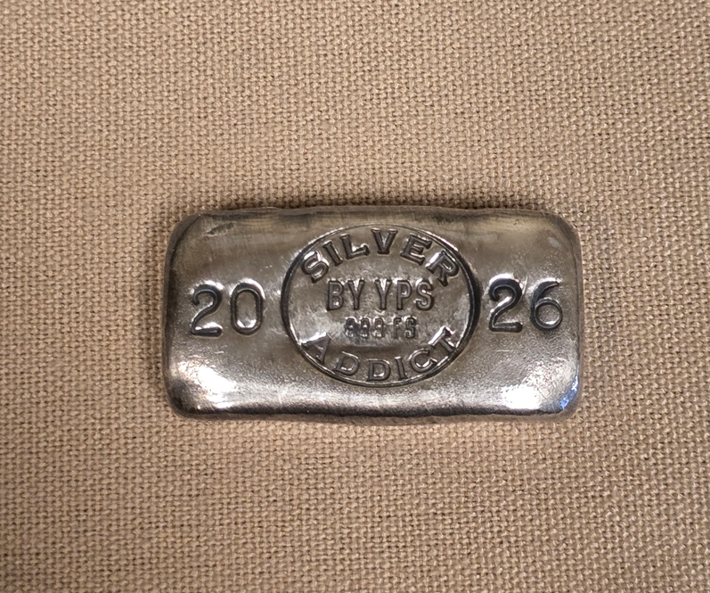 1 oz 2026 Silver Addict 999+ Fine Silver Bullion Bar Yeager's - YPS