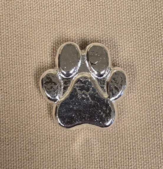 1/2 oz Dog Paw 999+ Fine Silver Bullion Bar Yeager's Poured Silver - YPS