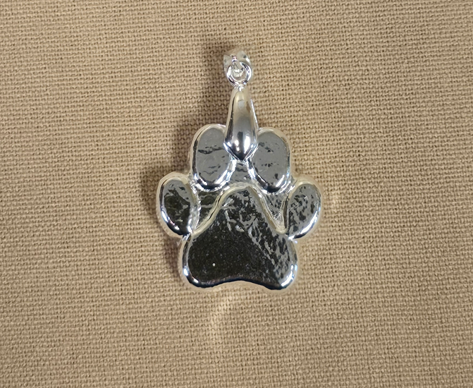1/2 oz Dog Paw w/Bail 999+ Fine Silver Bullion Bar Yeager's Poured Silver YPS