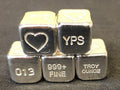 1 oz Hand Poured 999 Silver Bullion Bar "Heart Cube" by YPS - Yeager's