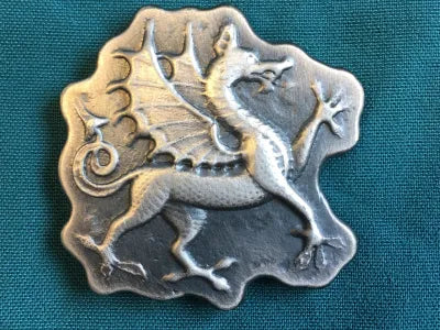 4oz YPS "Dragon" 999 fine silver bar by Yeager's Poured Silver w/ Patina finish