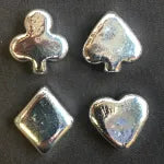 4 oz Set YPS 3D "Poker Suits" 999 fine silver bar - YPS - Yeager's Poured Silver