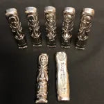 100g Skull Tiki 999+ Fine Silver Bullion Bar Yeager's Poured Silver - YPS