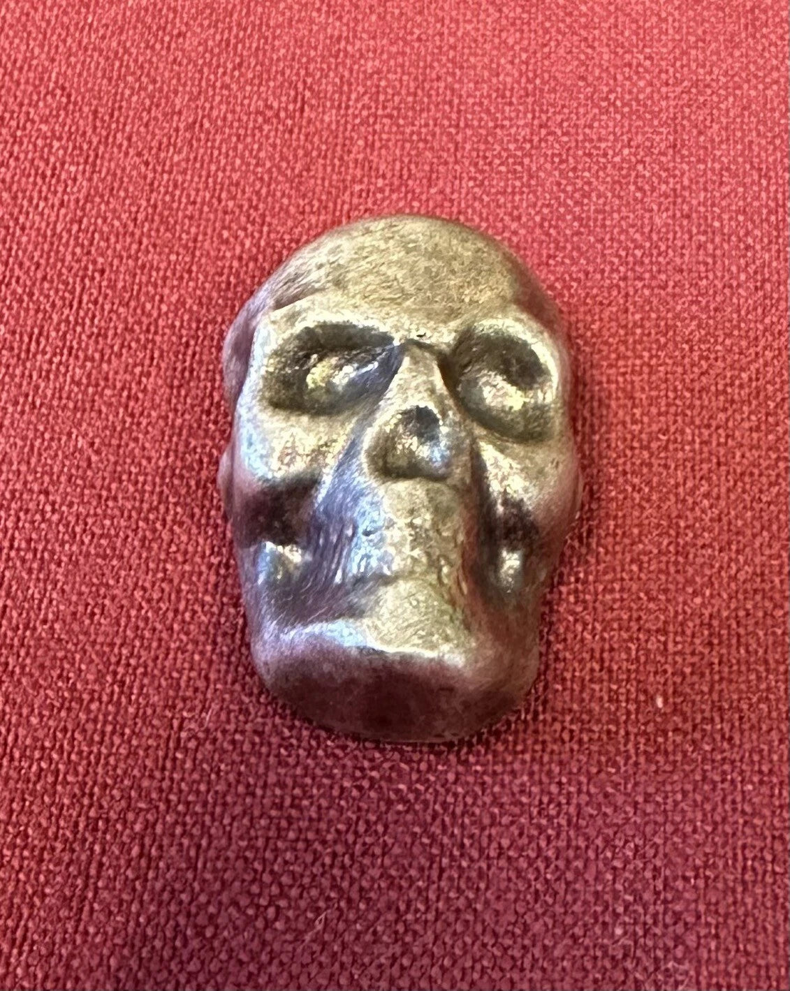 1 oz Antiqued Skull 999+ Fine Silver Bullion Bar Yeager's Poured Silver - YPS